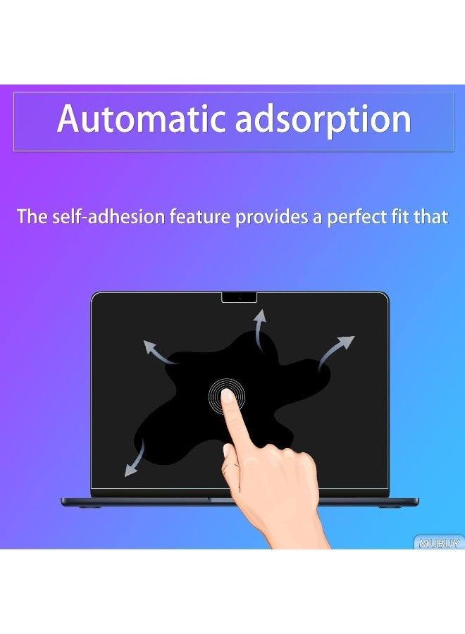 empered Glass Screen Protector for 2025-2022 MacBook Air M4 M3 M2 13.6" ( A3113 ), MacBook Air 13 M4 M3 M2 Chip Screen Protector [9H Hardness Tempered Glass] [No bubbles] - Image 4